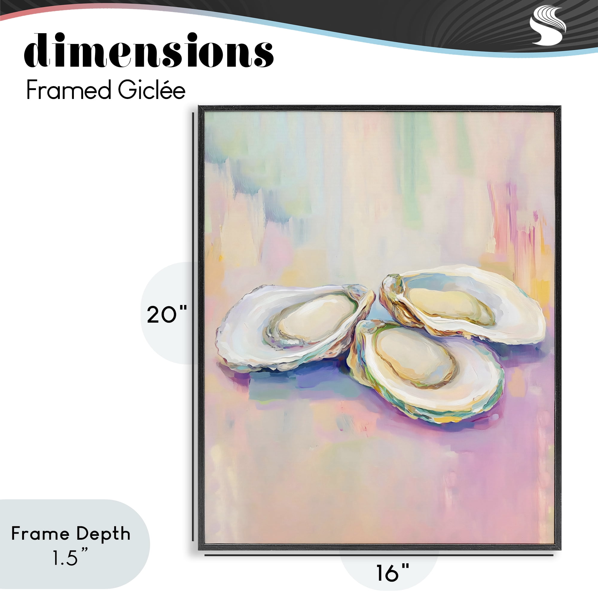 Stupell Industries Pastel Oysters Harmony Black Framed Giclee Art, design by The Prints Vibe