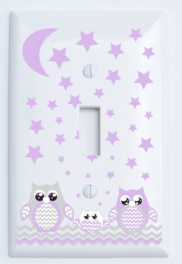 purple and grey nursery decor