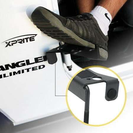 Xprite Front Foot Pegs with Jeep Face for 2007-2018 Jeep Wrangler JK