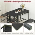 thumbnail image 4 of 3-Piece Dining Table Set for 4, Dining Table with 2 Benches, Kitchen Table and Chairs Set with 2 Storage Shelves, Wine Rack and Glass Holder for Small Space Kitchen Restaurant Bar, 4 of 8