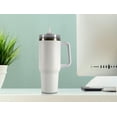 thumbnail image 7 of Mainstays 40 oz Stainless Steel Tumbler with Straw and Handle, Double Wall Insulated, White, 7 of 7