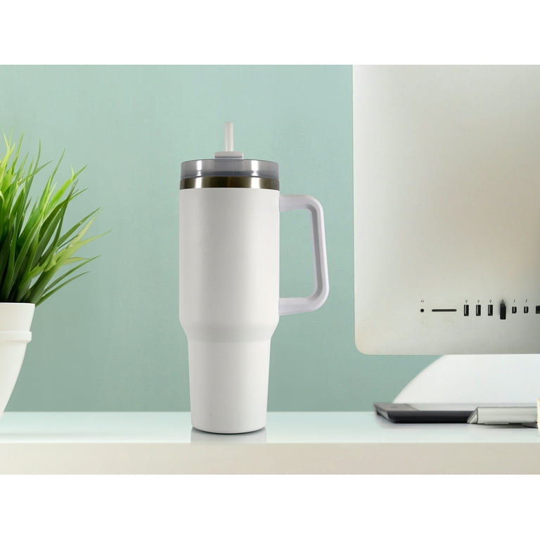 Mainstays 40 oz Stainless Steel Tumbler with Straw and Handle