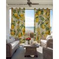 thumbnail image 4 of Lemon Blackout Curtains 63 Inches Long, Farmhouse Vintage Summer Retro Fruits Yellow Brown Thermal Insulated Black Out Curtains, Darkening Window Curtain for Bedroom Living Room 42"x63" 2 Panels, 4 of 9
