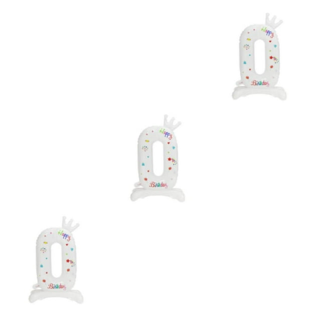 Youkk Metal Fun With DIY White Standing Digital Balloons For Birthday Parties Multiple Numbers Can Be Paired Freely Spherical Number 0 3Set