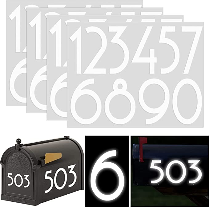 Mailbox Numbers White, 40PCS 3 Inch Modern Mailbox Numbers Stickers