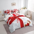 thumbnail image 3 of Homewish Kawaii Red Bow 7pcs Bedding Comforter Set for Teens Boys Girls,Merry Christmas Queen Bedding Sets Super Cozy,Xmas Snowflake Queen Sheet Sets,Super Cozy Room Decor,Reversible, 3 of 8