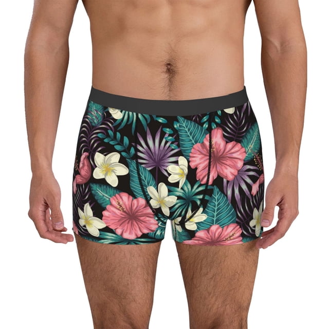 Balery Green Tropical Leaves Calzoncillos bóxer para hombre, ropa interior de algodón suave y transpirable con cinturilla de nailon-XX-Large