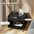 thumbnail image 4 of HOMCOM Table de Nuit avec Tiroir et Compartiment Ouvert pour Chambre, Noir, 4 of 10