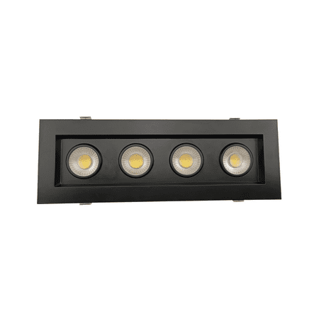

Perlglow 4 inch 4 Head Multiple Gimbal Downlight Luminaire Black Finish LED Recessed Light Fixtures 5CCT.