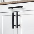 thumbnail image 2 of Black Cabinet Pulls Kitchen Handles 3" Hole Center 6 Pcs Square Drawer Hardware, 2 of 5