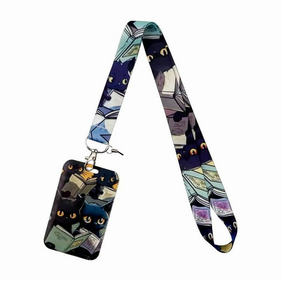 Cartoon Cats Character with ID Holder Lanyard Keychain