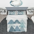 thumbnail image 3 of Designart 'minimal Triangles IV Blue' Geometric Bedding Set - Duvet Cover & Shams, 3 of 4