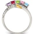 thumbnail image 3 of 14K/Silver Two-Tone Sterling Silver & 14K Five-Stone And Diamond Mother's Ring Semi-Mount (Size 9) Made In Thailand qmr37/5-9, 3 of 5