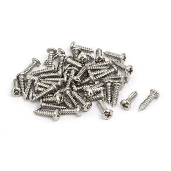 M4x16mm 304 Stainless Steel  Round Pan Head Self Tapping Screws 50pcs