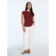 thumbnail image 3 of Time and Tru Women's Twist-Front Tee with Short Sleeves, Sizes XS-XXXL, 3 of 6