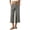 Gray, variant on Edvintorg Cropped Pants For Women Cotton Linen High Waisted Wide Leg Casual Capri Trousers With Pockets Womens Clothes Green S