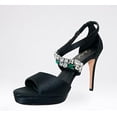thumbnail image 3 of Athena High Heels - Black Satin - Crystal strap (US (7.5), numeric_7_point_5), 3 of 4