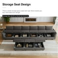 thumbnail image 4 of Honbay Convertible Sectional Sofa, U Shaped, with Storage, Velvet, Dull Grey, 4 of 5