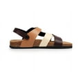 thumbnail image 4 of New Cross-straps PU Leather Sandals for Man Men's Summer Casual Rome Cork Flat Slippers with Metal Buckles, 4 of 7