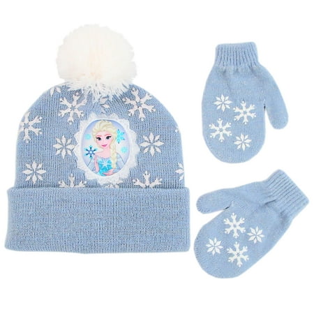 Disney Frozen Elsa Hat and Mittens Cold Weather Set, Toddler Girls, Age 2-4