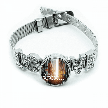 Korean Street Onomatopoeia Haha Bracelet Wristband Crystal Love Adjustable Bangle