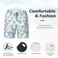 thumbnail image 6 of Picia Hand Drawn Turtle pattern Mens Swim Trunks with Compression Liner Stretch Beach Shorts Quick Dry with Zipper Pockets No-Chafing Board Shorts-Large, 6 of 9