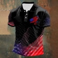 thumbnail image 2 of CONROSES 4Th Of July Men's Short Sleeve Polo Shirts Patriotic Usa Flag Graphic Collared Independence Day Polo Shirt for Men Casual Golf Shirts, 2 of 3