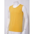 thumbnail image 4 of Sinleey Mens Ribbed Knitted Tank Sleeveless Workout Tops Slim Fit Sport Vest Solid Color U Neck Yellow XS, 4 of 7