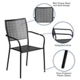 thumbnail image 3 of Bowery Hill Stackable Steel Square Back Patio Dining Side Chair in Black, 3 of 8