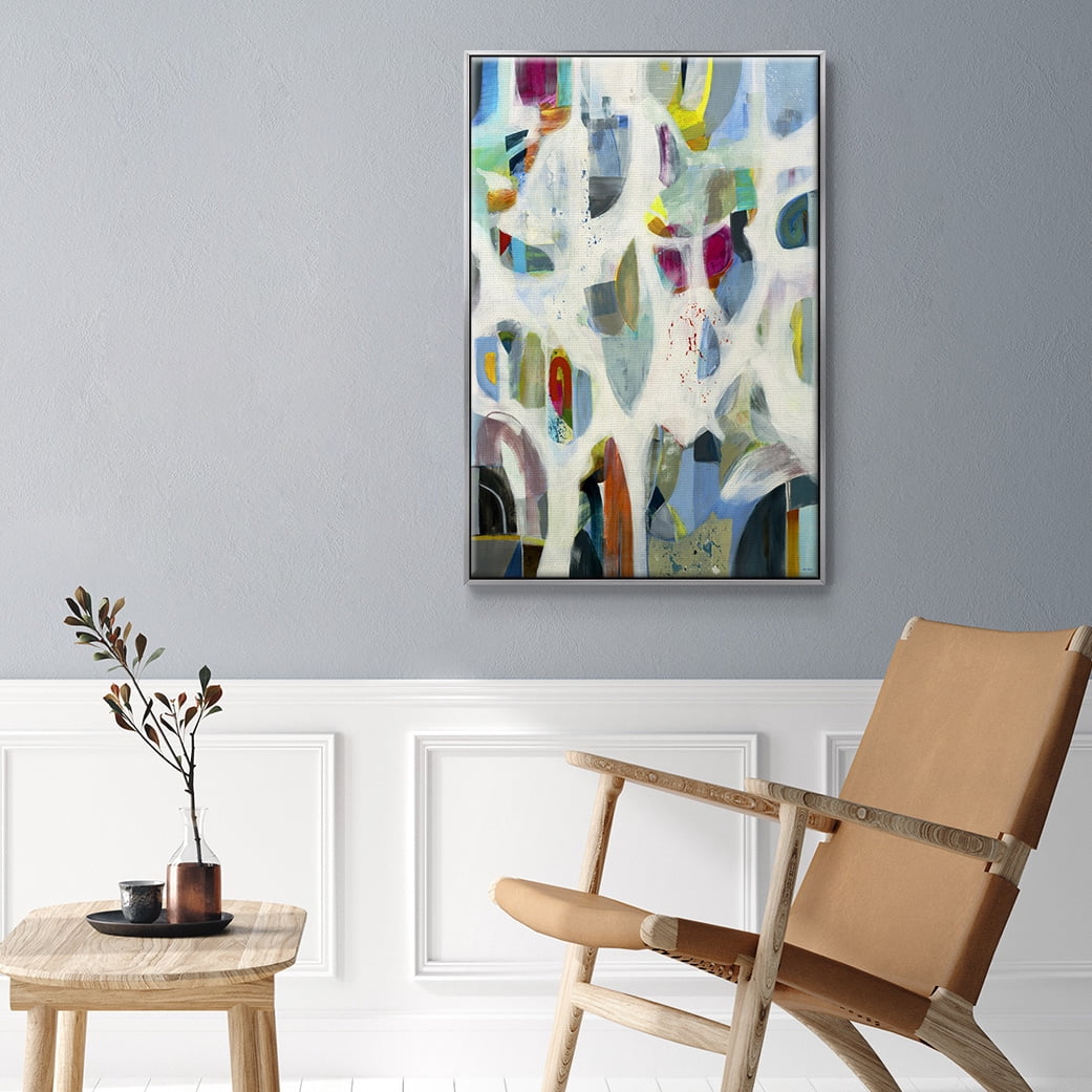Interaction Framed Premium Gallery Wrapped Canvas - Ready to Hang - 17 x 25 - Silver Floating Frame