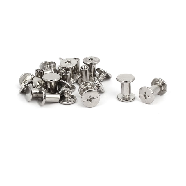 Tornillos de sujeción con cabeza Phillips niquelados M4x8mm, tuercas de barril, 15 piezas