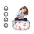 thumbnail image 2 of Marine Storage Toy Bag Chair, Underwater Coral Reef Sea Botanical Ocean Life Deep Plants Art Illustration, Stuffed Animal Organizer Washable Bag, Small Size, Scarlet and White, by Ambesonne, 2 of 3