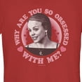 thumbnail image 2 of Junior's Mean Girls Valentine's Day Regina George Why are You so Obsessed With Me Graphic Tee Red Medium, 2 of 3
