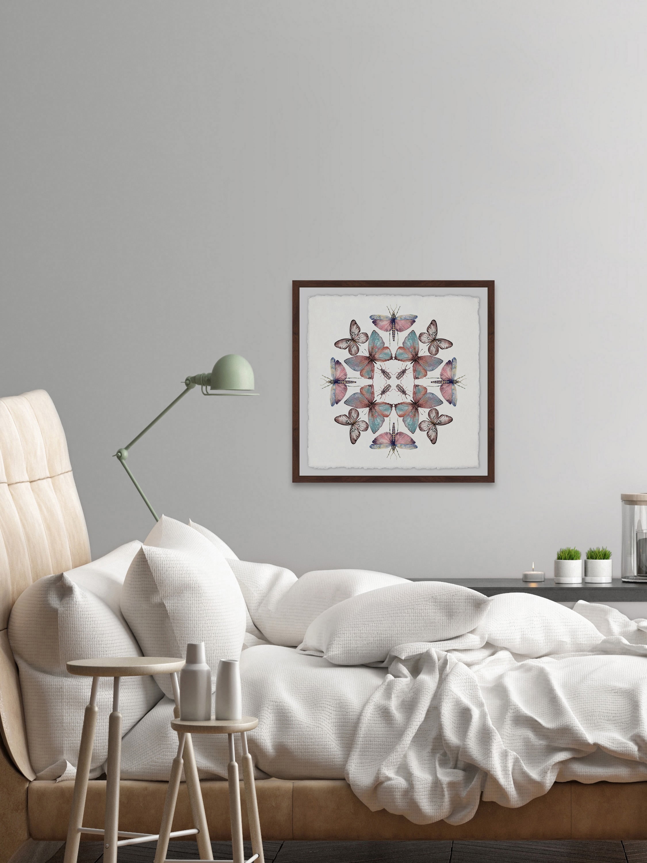 Concentric Bugs Framed Painting Print