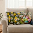 thumbnail image 2 of Easter Pink Yellow Eggs Pillow Covers 2 Pack White Daisy Flower Basket Oil Painting Spring Pillowcase Waterproof Outdoor Throw Pillow Cover for Patio Balcony Rectangular Cushion 20”x12”, 2 of 9