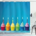 thumbnail image 1 of Ambesonne Rainbow Shower Curtain, Cupcakes Party Food, 69"Wx70"L, Multicolor, 1 of 3