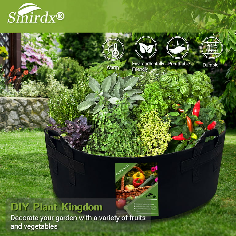 Smirdx 15 Gallon Grow Bag, Large Heavy Duty Fabric Grow Bag for Durable  Breathe Cloth Planting Container for Potato Carrot Onion, Gardening Outdoor