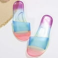 thumbnail image 6 of JeashCHAT Slip On Slide Sandals for Women Womens Summer Fashion Colour Transparent Slippers Round Toe Flat Casual Slippers, 6 of 8