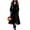 dress02-Black, variant on Velvet Dress for Women V Neck Lace Trim Elegant Midi Dress with Bow Tie Belt Long Sleeve Fall Winter Christmas Evening Partywear White L