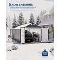 thumbnail image 6 of 12 ft x 20 ft Enclosed Metal Carport with Vertical Steel Roof, All-Weather Metal Garage Shed with Side Man Door for Sedans & SUVs, Gray Finish, 6 of 8