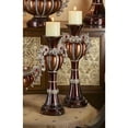 thumbnail image 2 of Ore International 16", 18" Delicata Bronze Silver Candleholder Set Of 2, 2 of 2