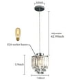 thumbnail image 4 of 3 Lights Pendant Lighting Lamp Crystal Chandelier Hanging Kitchen Island Fixture, 4 of 21