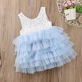 thumbnail image 4 of Robe Bébé Fille Nouveau-Né Dentelle Florale Dos Creux Robe d'Été Multi-Couches Tutu en Maille Robe Princesse Blanche 2-3 Ans, 4 of 4