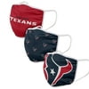 3 Pack Houston Texans Adult Officially Licensed NFL Resuable Washable Face Mask Cover