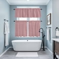 thumbnail image 3 of Vintage Nude Pink Kitchen Curtains Sets for Windows 36 Inch Length, Farmhouse Retro Solid Color Linen Texture Rod Pocket Window Treatments Tier Curtains and Valances Set for Bedroom/Bathroom, 3 of 8