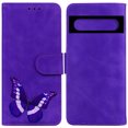 thumbnail image 6 of ELEHOLD Leather Wallet Case for Google Pixel 7,Butterfly Pattern with Card Slots Kickstand Magnetic Clasp Shockproof Protective Case for Women Girls,Purple, 6 of 6