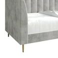 thumbnail image 5 of Castle Place Luxury Glam Velvet Upholstered Twin Daybed, Silver Grey, 5 of 7