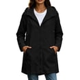 thumbnail image 2 of Nugftut Rain Jackets for Women Hooded Pockets Full ZipWaterproof Windbreaker Lightweight Rain Jackets,M, 2 of 8