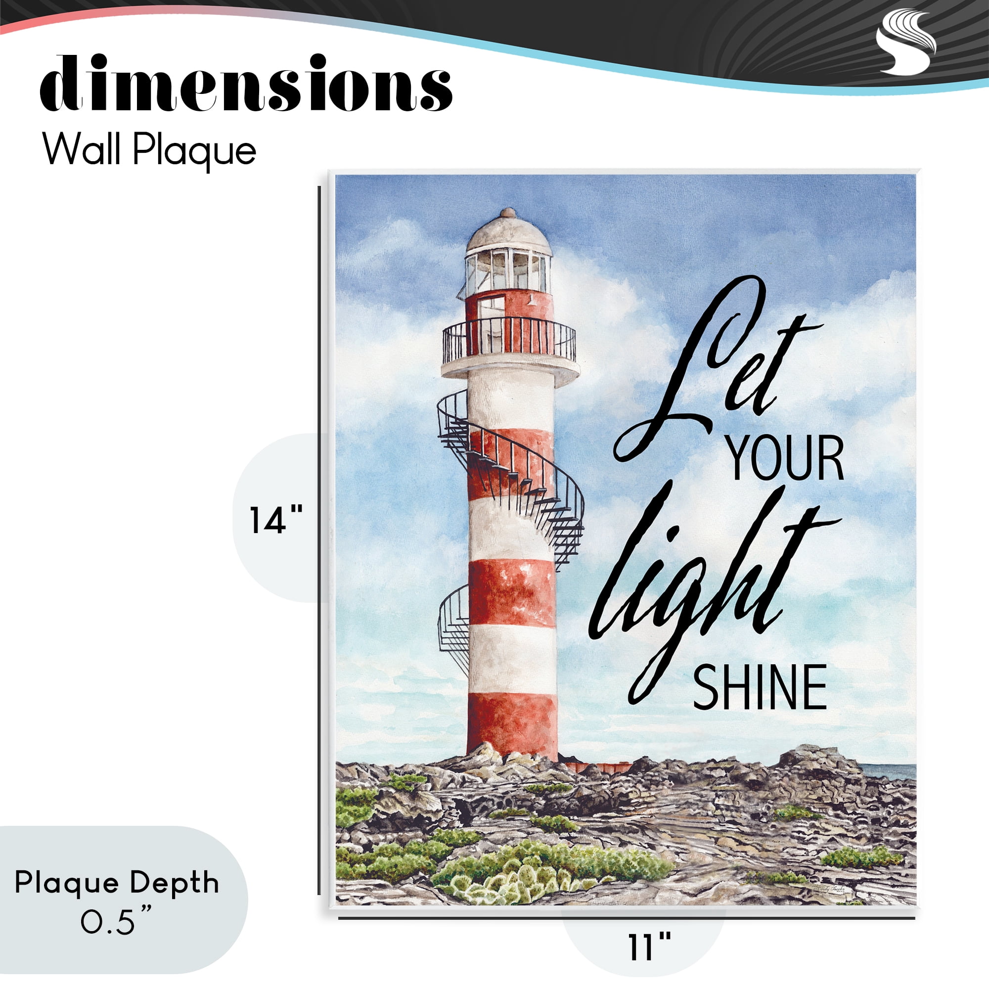 Stupell Industries Let Your Light Shine Beacon Wall Plaque Art, design by Cindy Jacobs