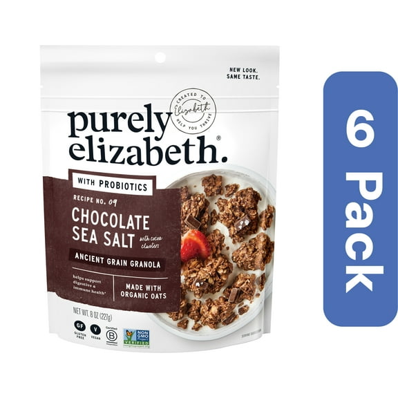 Purely Elizabeth Granola Probiotic Chocolate Sea Salt 8 oz (Pack Of 6)